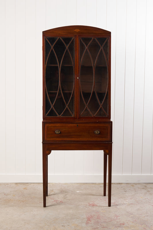 Period Sheraton Library/Display Case + Secretary (c. 1800-1810)