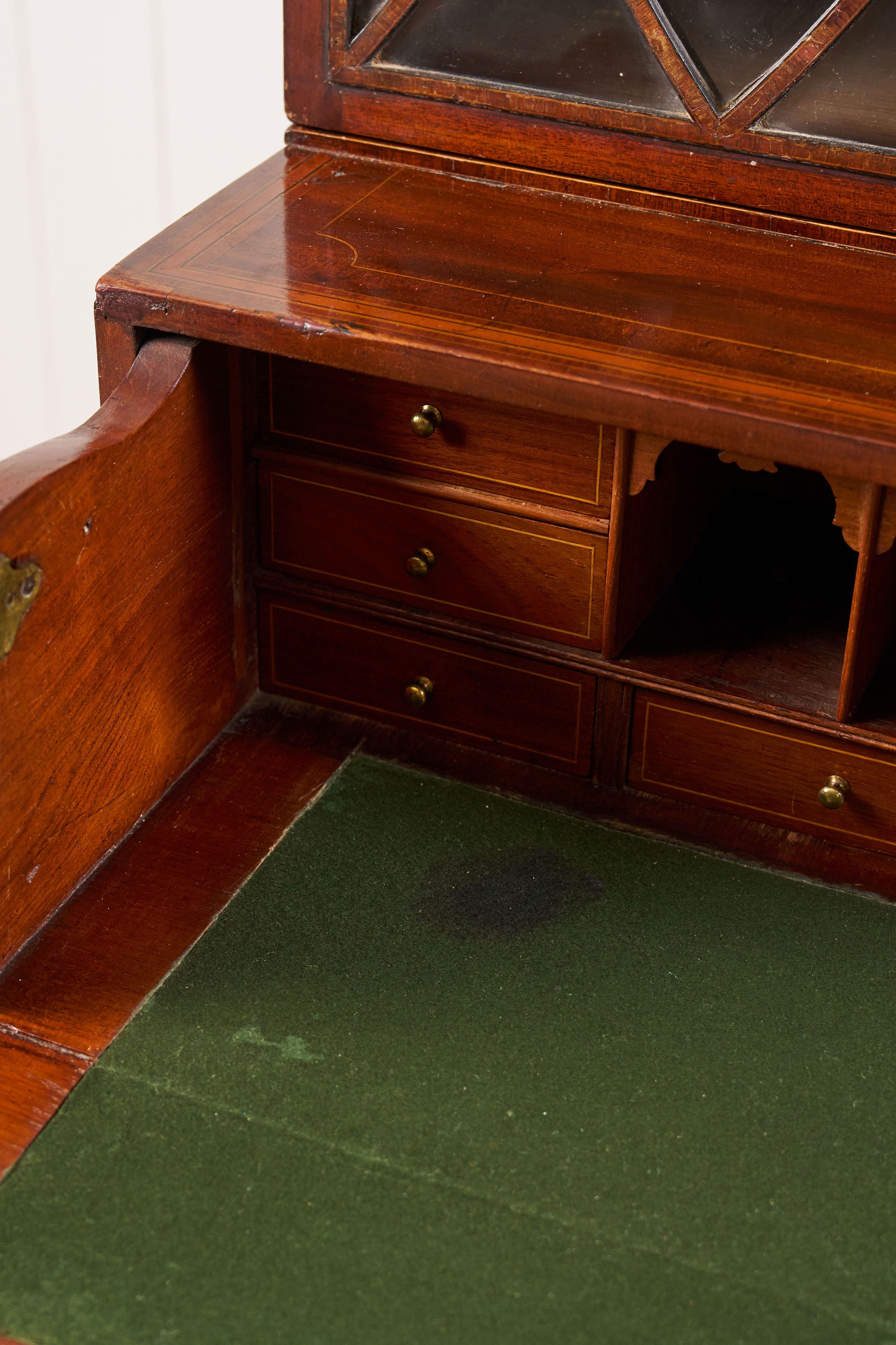 Period Sheraton Library/Display Case + Secretary (c. 1800-1810)