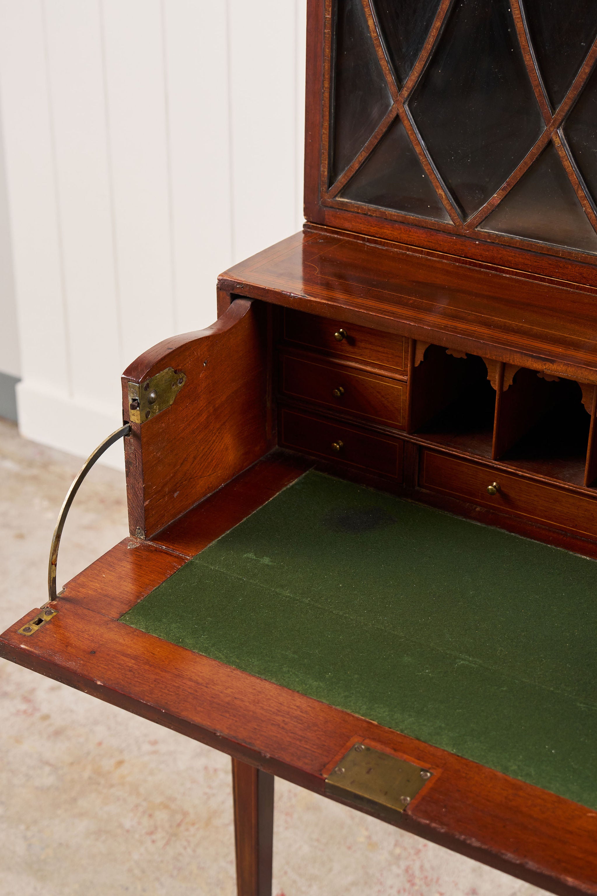 Period Sheraton Library/Display Case + Secretary (c. 1800-1810)
