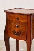 Load image into Gallery viewer, PAIR Louis XV Style Floral Marquetry Side Tables with Soft Scallop Top

