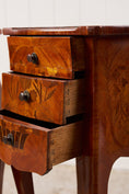 Load image into Gallery viewer, PAIR Louis XV Style Floral Marquetry Side Tables with Soft Scallop Top
