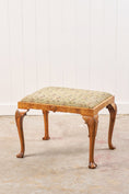 Load image into Gallery viewer, Antique Chippendale Upholstered Stool with Shell Details
