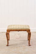 Load image into Gallery viewer, Antique Chippendale Upholstered Stool with Shell Details
