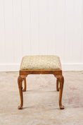 Load image into Gallery viewer, Antique Chippendale Upholstered Stool with Shell Details
