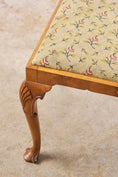 Load image into Gallery viewer, Antique Chippendale Upholstered Stool with Shell Details
