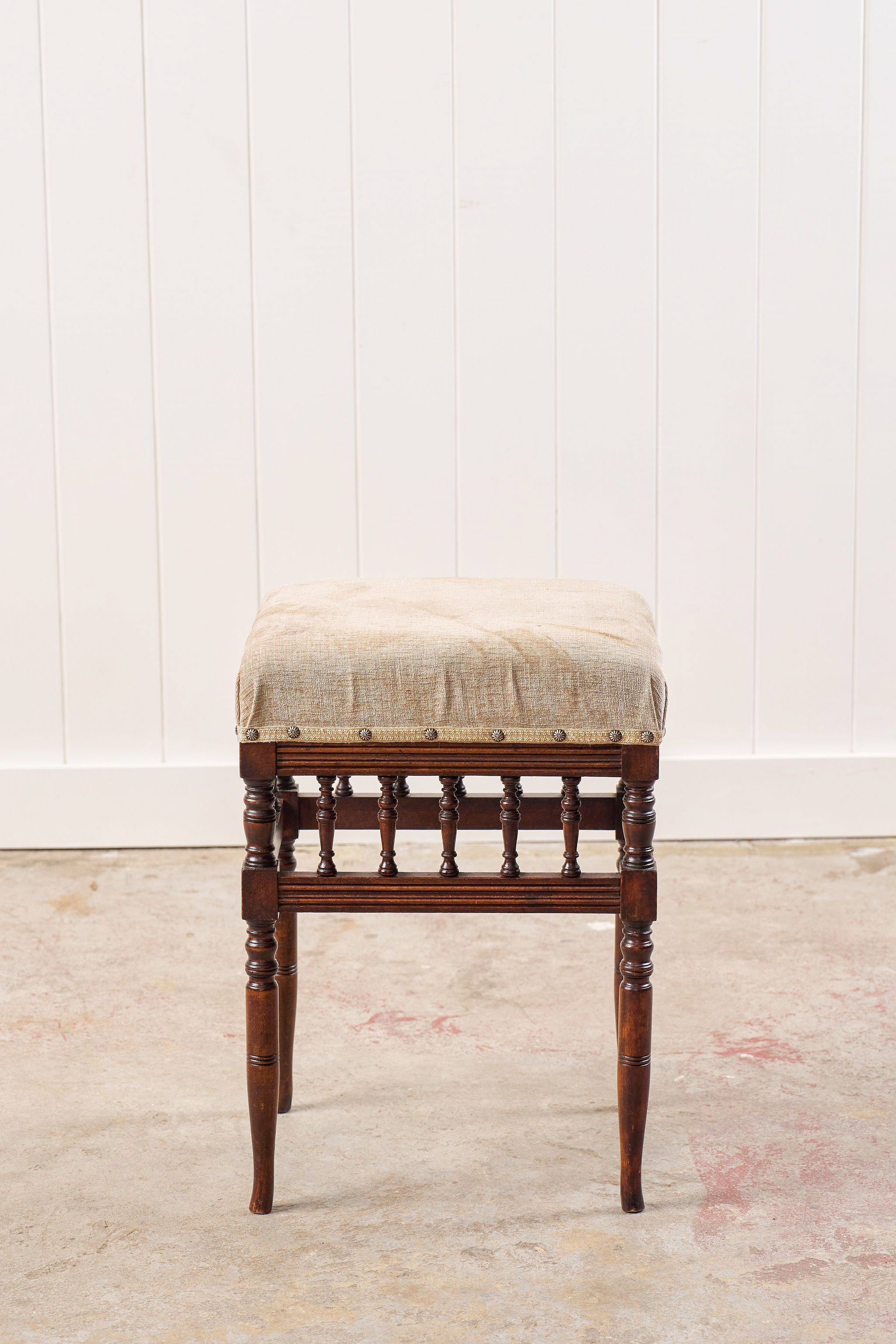Small Edwardian Upholstered Piano Stool