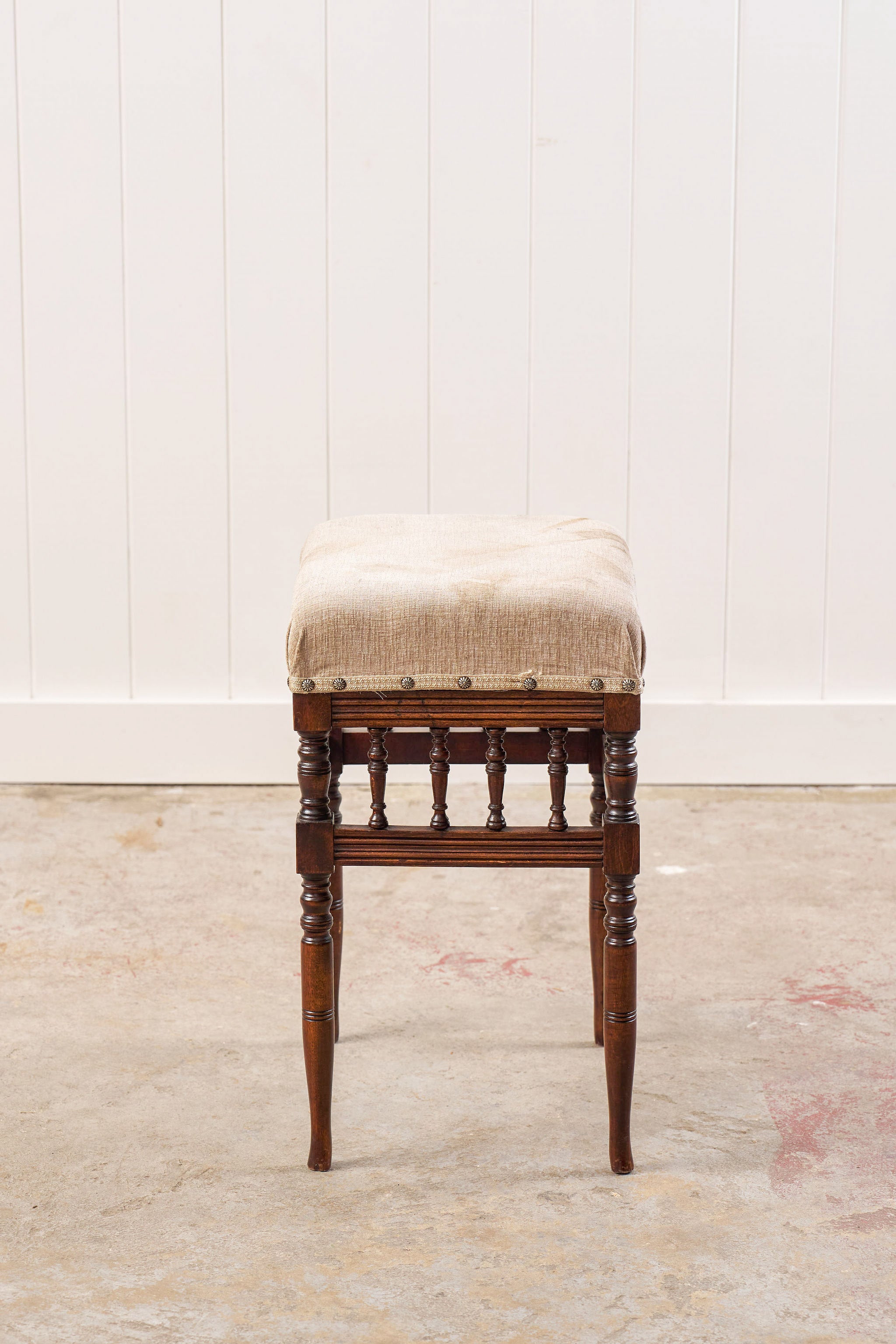 Small Edwardian Upholstered Piano Stool