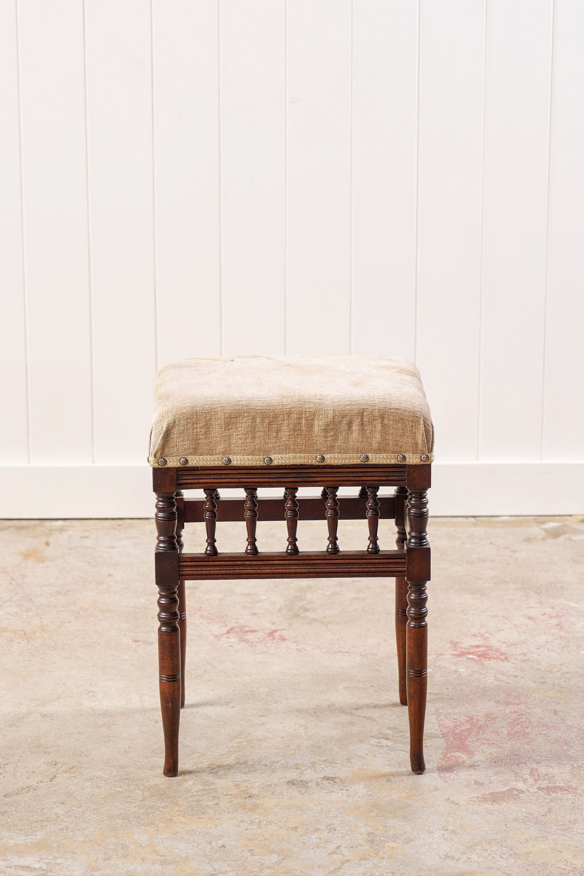 Small Edwardian Upholstered Piano Stool