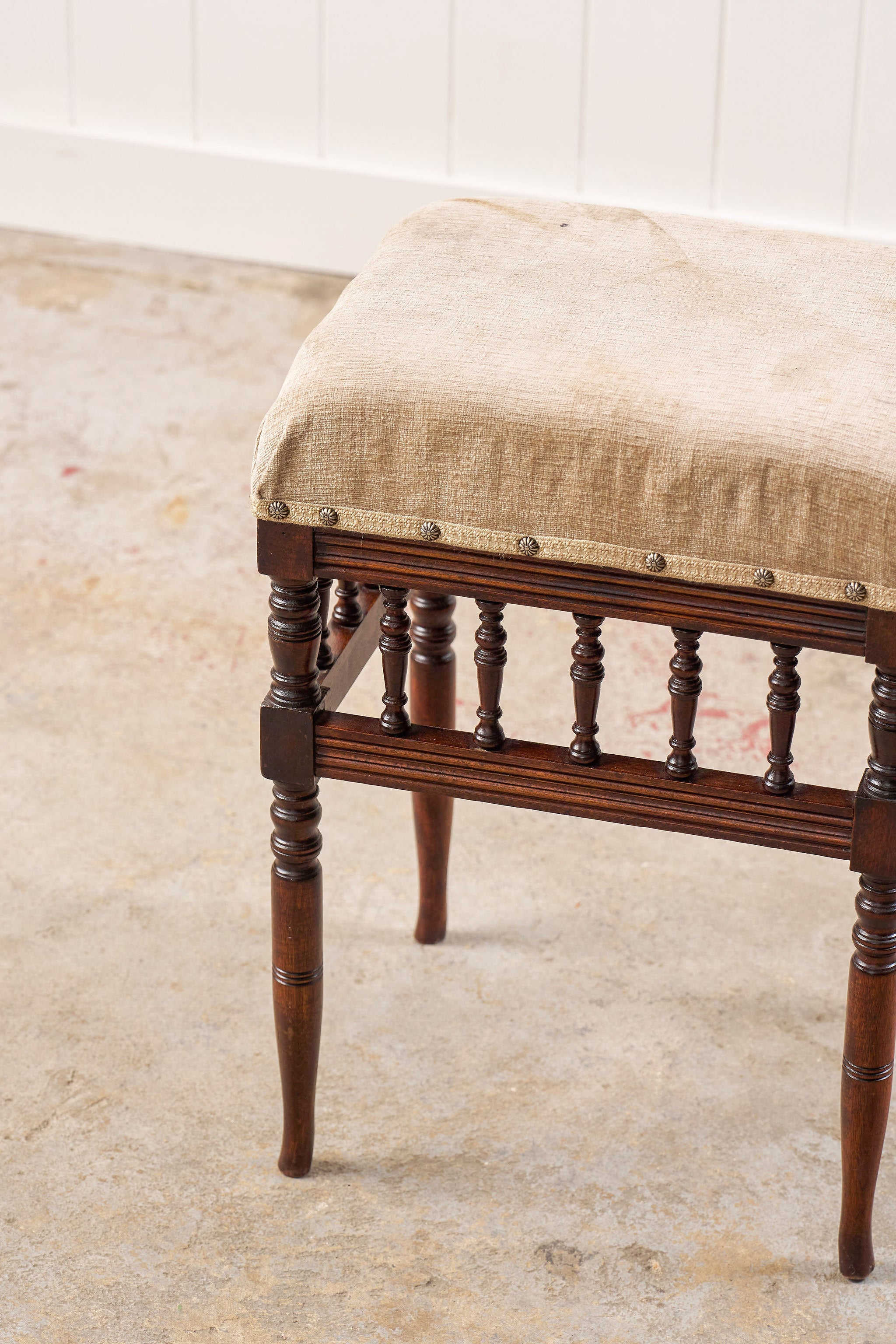 Small Edwardian Upholstered Piano Stool