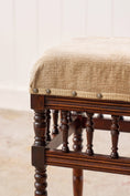 Load image into Gallery viewer, Small Edwardian Upholstered Piano Stool
