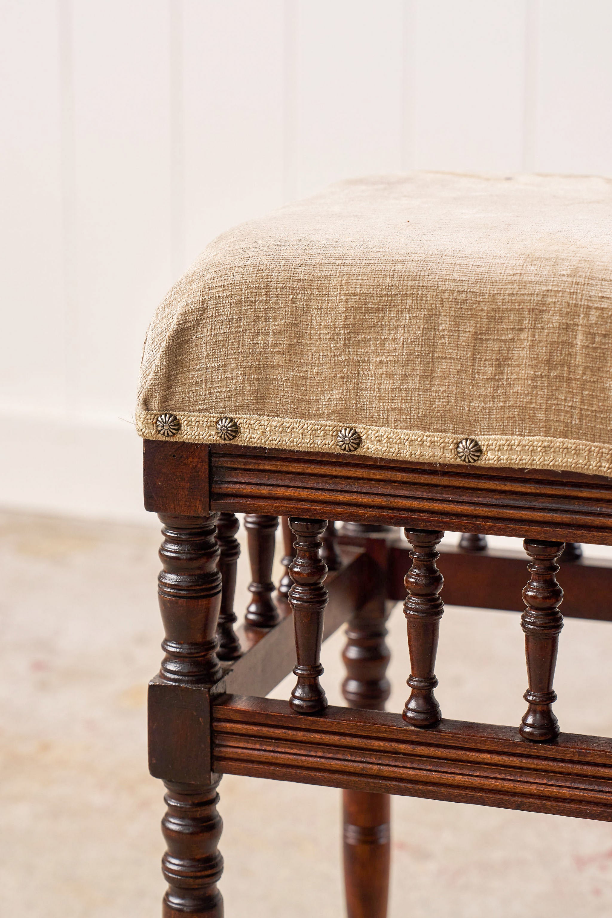 Small Edwardian Upholstered Piano Stool
