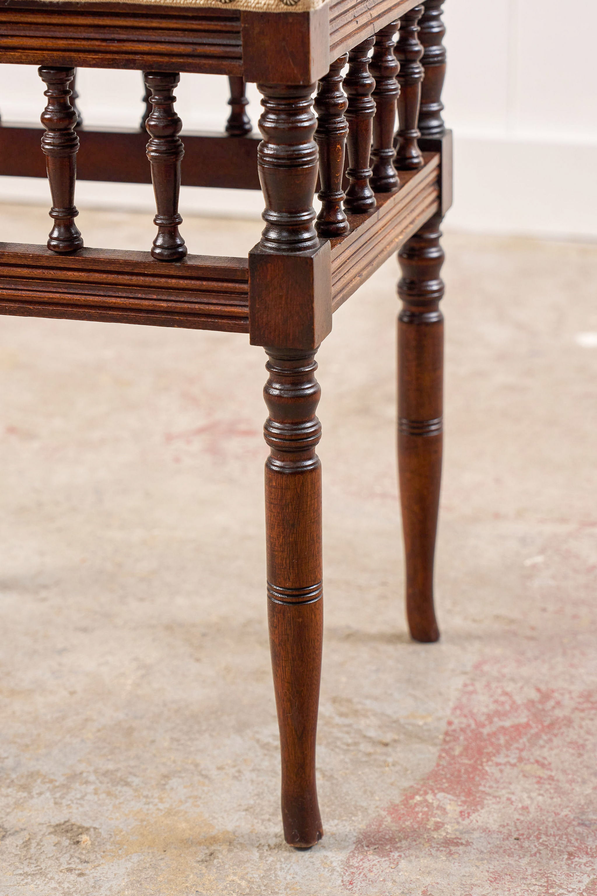 Small Edwardian Upholstered Piano Stool