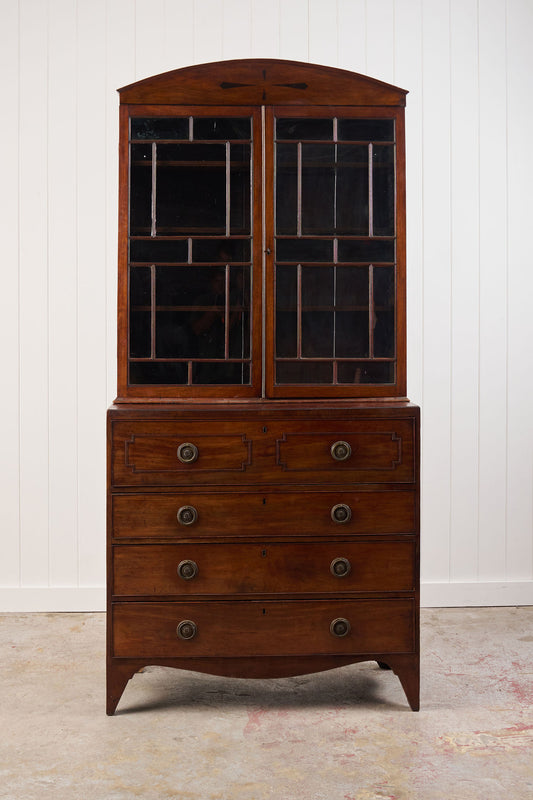 Regency Mahogany Secretaire Bookcase with Arched Cornice (c. 1820)