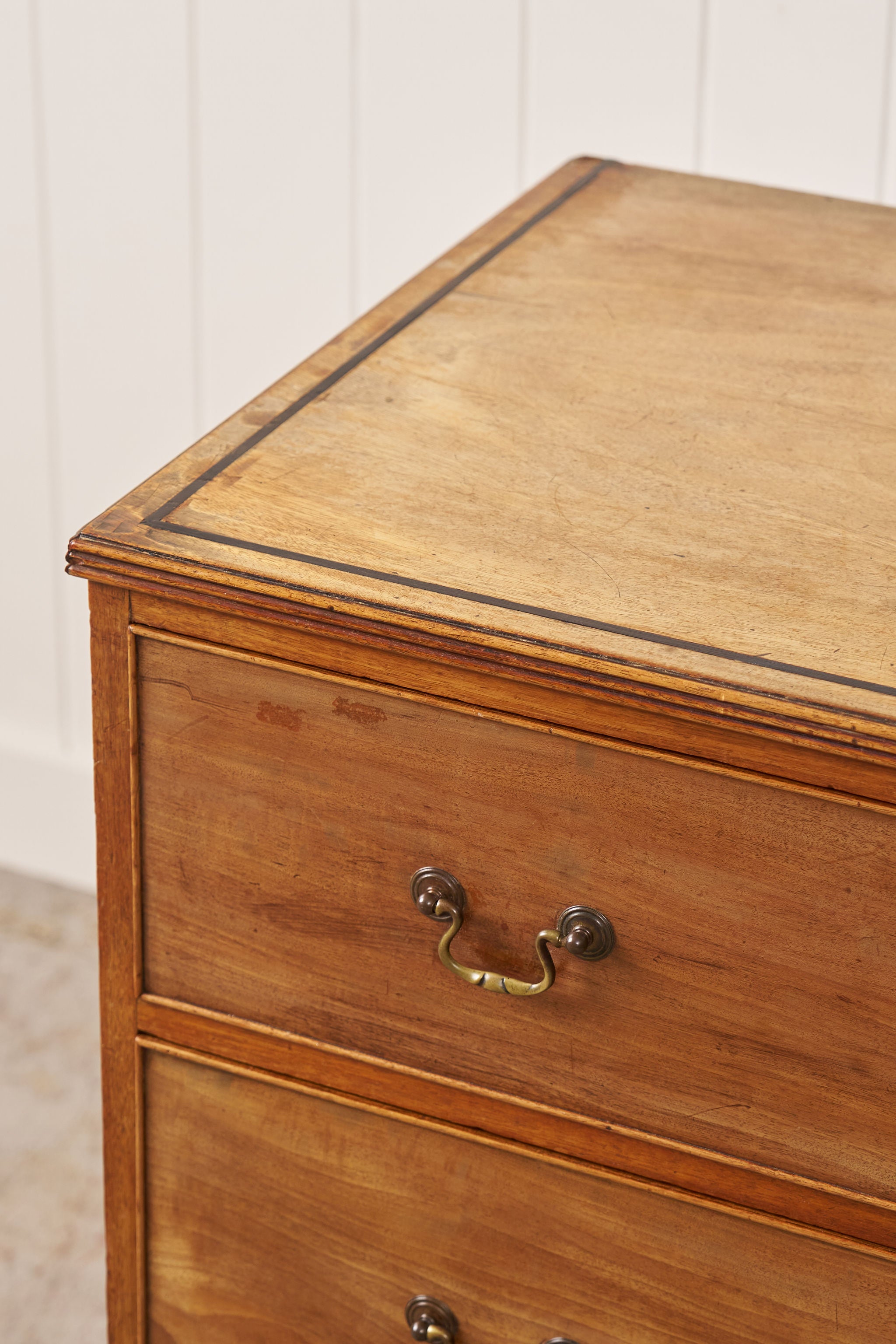Edwardian Oak 3-Drawer Chest with Ebony Inlay