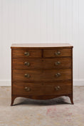 Load image into Gallery viewer, Victorian Mahogany Bow Front Chest on Splay Feet

