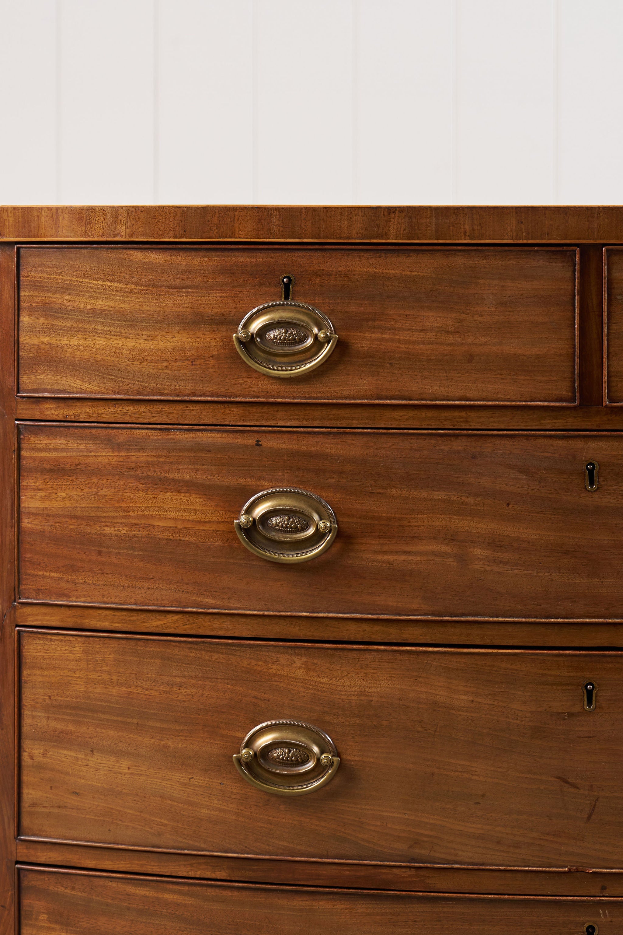 Victorian Mahogany Bow Front Chest on Splay Feet