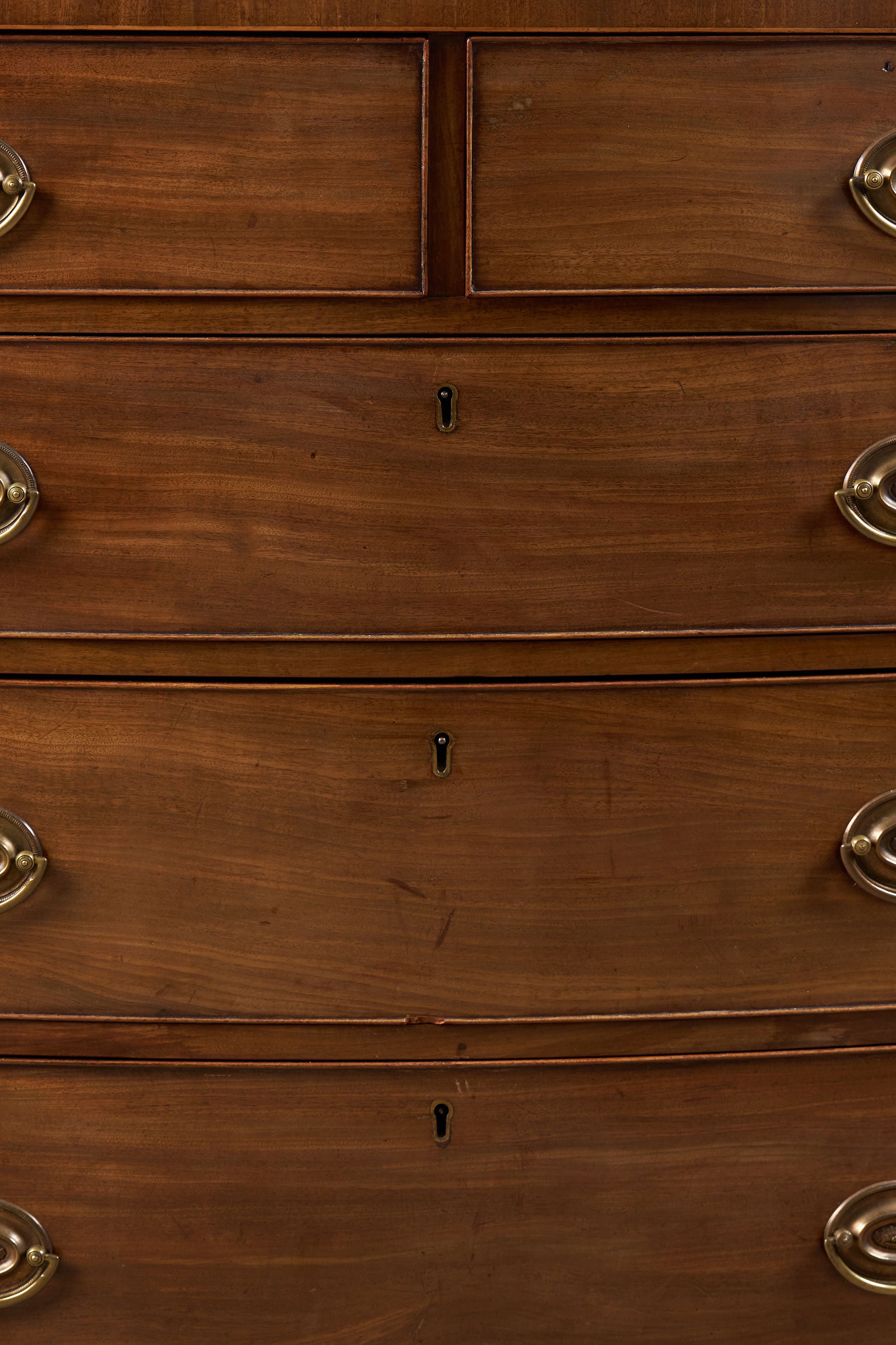 Victorian Mahogany Bow Front Chest on Splay Feet