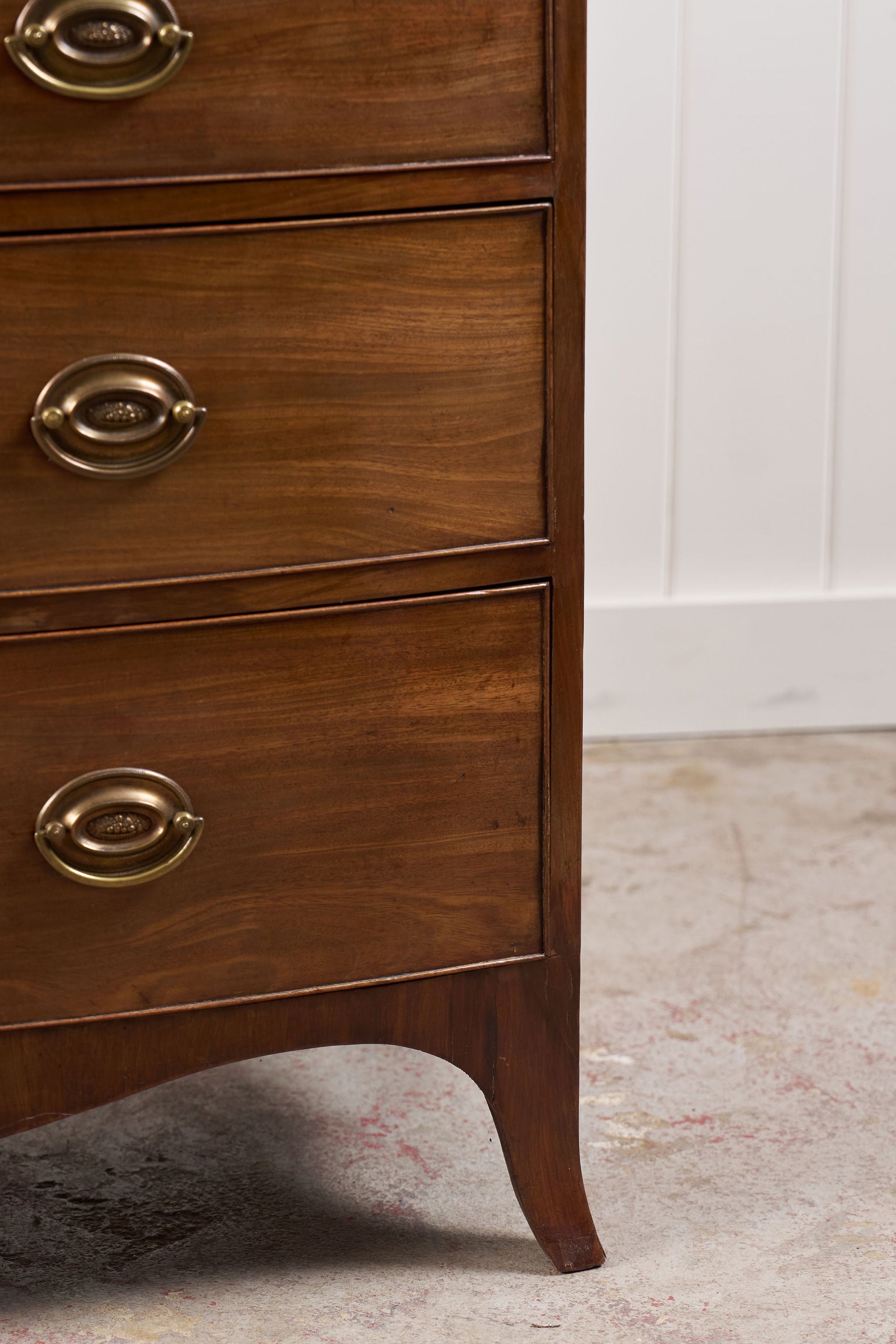 Victorian Mahogany Bow Front Chest on Splay Feet