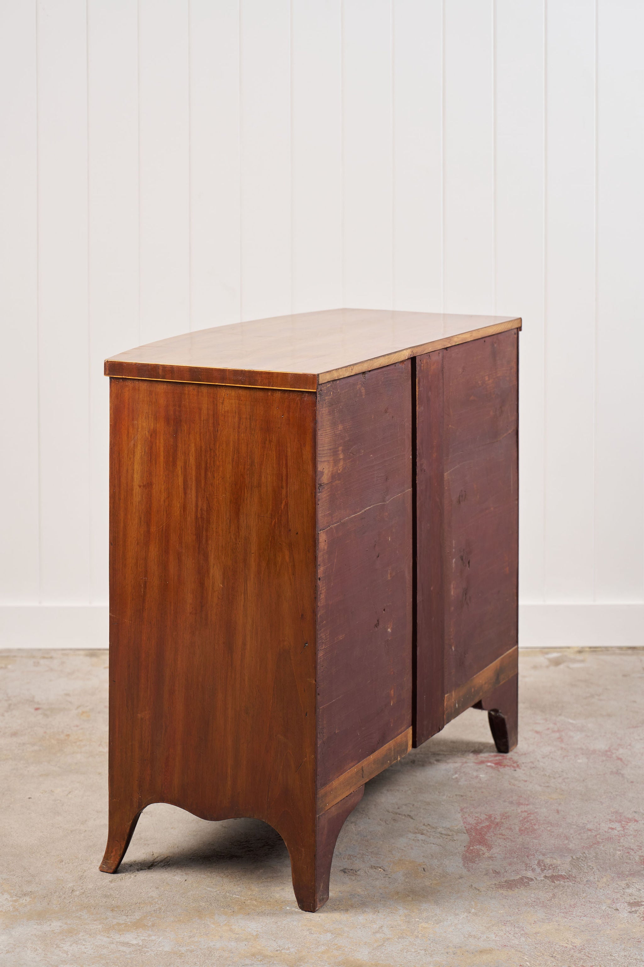 Victorian Mahogany Bow Front Chest on Splay Feet