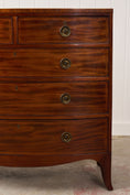Load image into Gallery viewer, 19th Century English Mahogany 2 Over 3 Bow Front Chest with Rope Detail Ring Pulls
