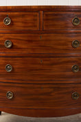 Load image into Gallery viewer, 19th Century English Mahogany 2 Over 3 Bow Front Chest with Rope Detail Ring Pulls
