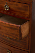 Load image into Gallery viewer, 19th Century English Mahogany 2 Over 3 Bow Front Chest with Rope Detail Ring Pulls
