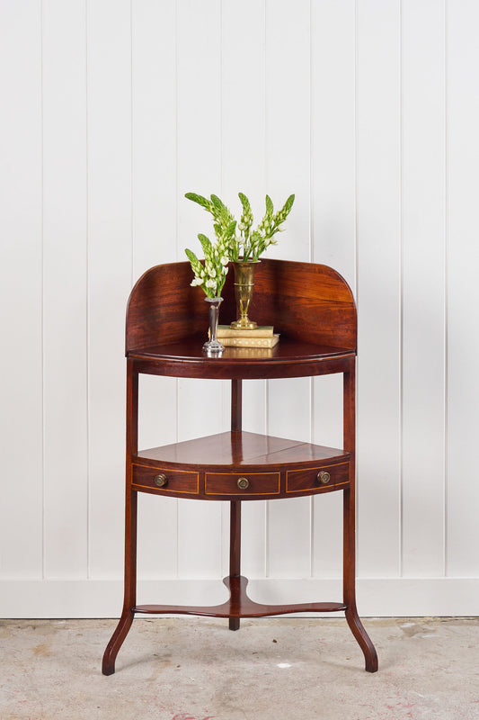Antique Mahogany Corner Washstand