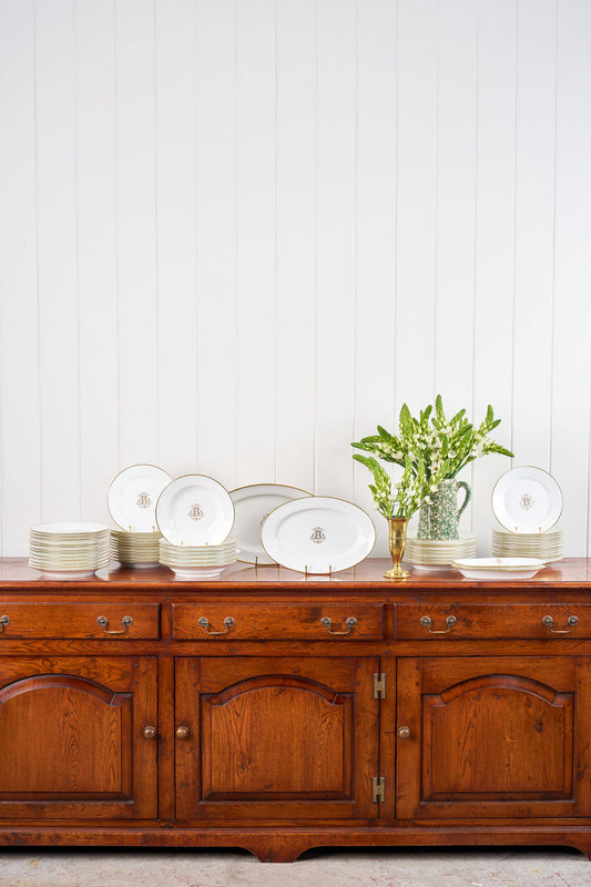 55 PIECE COLLECTION | 19th Century French Sèvres Porcelain China Monogrammed with 'B' (c. 1874)