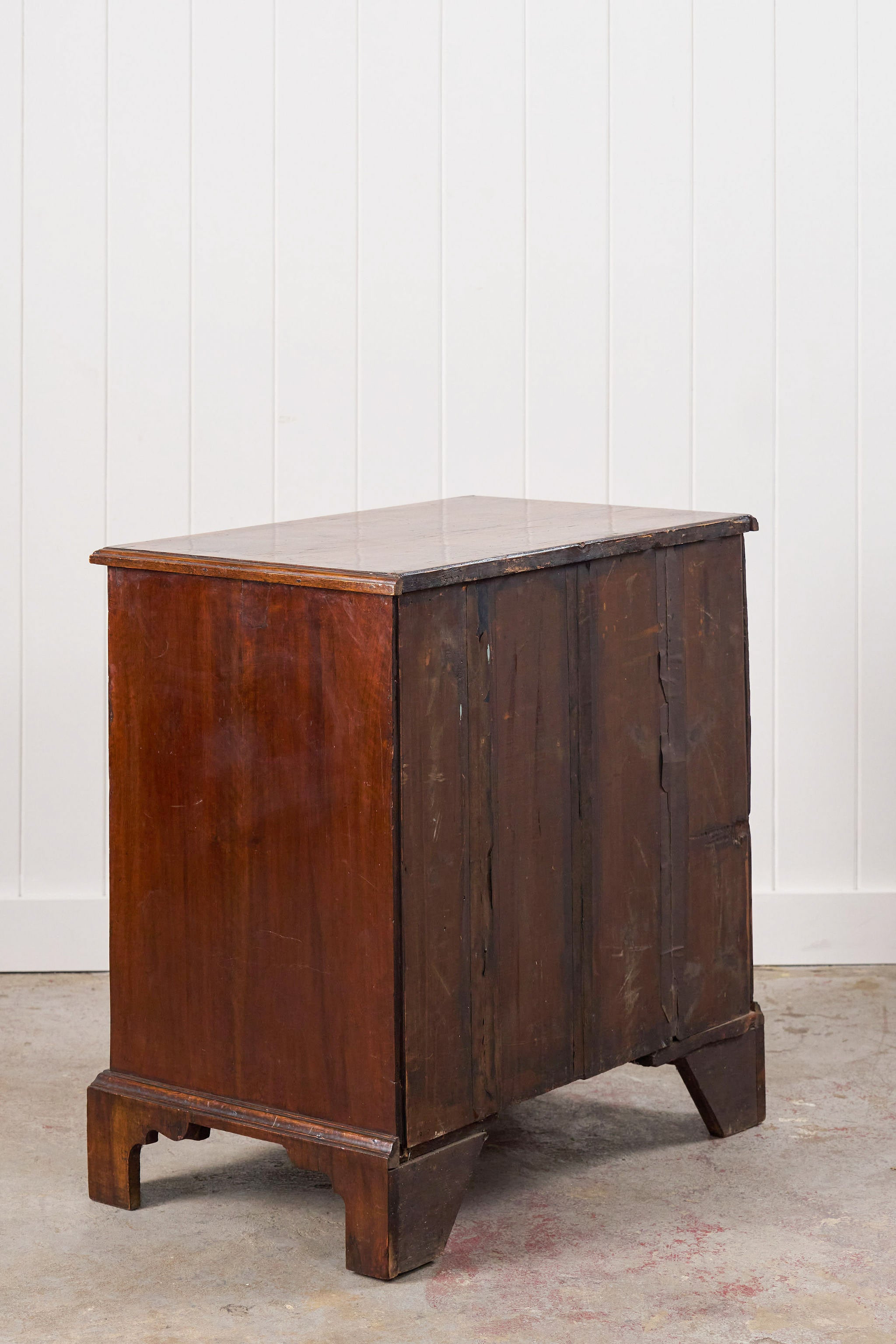 18th Century English Walnut Bachelor’s Chest with Original Pulls + Sliding Table (c. 1740)