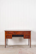 Load image into Gallery viewer, English Mahogany Inlay Knee Hole Desk
