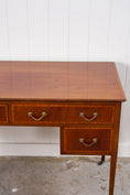 Load image into Gallery viewer, English Mahogany Inlay Knee Hole Desk
