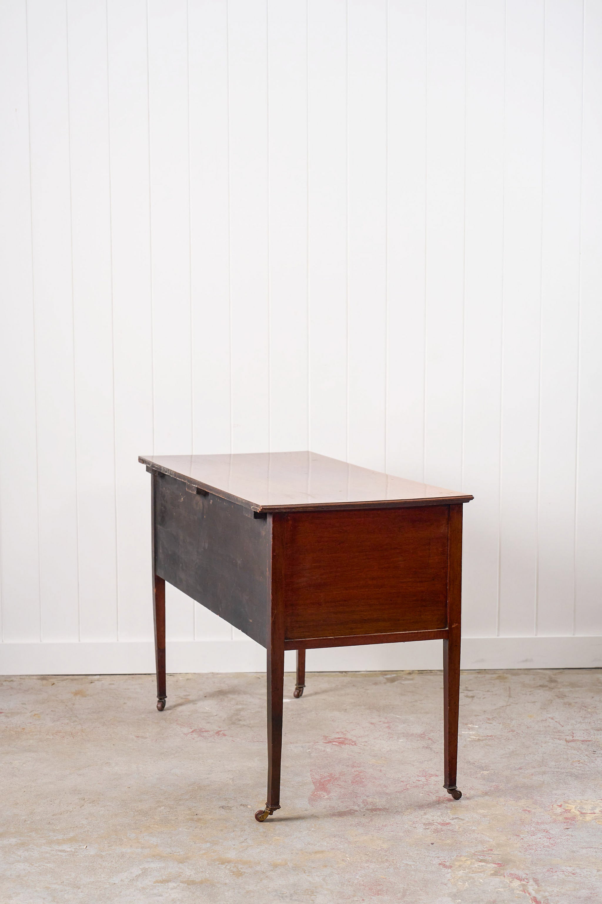 English Mahogany Inlay Knee Hole Desk