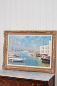 Load image into Gallery viewer, Signed Oil on Board by Kenneth Raymond Denton (British; 1932–2024) | 'The Harbour at Newport, RI'
