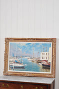 Load image into Gallery viewer, Signed Oil on Board by Kenneth Raymond Denton (British; 1932–2024) | 'The Harbour at Newport, RI'
