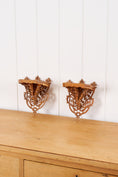 Load image into Gallery viewer, PAIR of Antique Wooden Ornate Wall Brackets/Shelves
