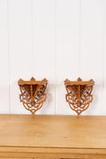 Load image into Gallery viewer, PAIR of Antique Wooden Ornate Wall Brackets/Shelves

