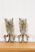 Load image into Gallery viewer, PAIR of Iron Floral Wall Candlestick Sconces
