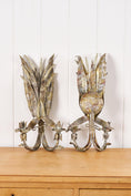 Load image into Gallery viewer, PAIR of Iron Floral Wall Candlestick Sconces
