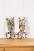 Load image into Gallery viewer, PAIR of Iron Floral Wall Candlestick Sconces
