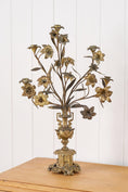 Load image into Gallery viewer, PAIR of 19th Century French Bronze Floral Toile 5-Candle Candelabras
