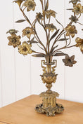 Load image into Gallery viewer, PAIR of 19th Century French Bronze Floral Toile 5-Candle Candelabras
