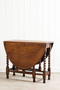 Load image into Gallery viewer, Barley Twist Oak Drop-Leaf Oval Table
