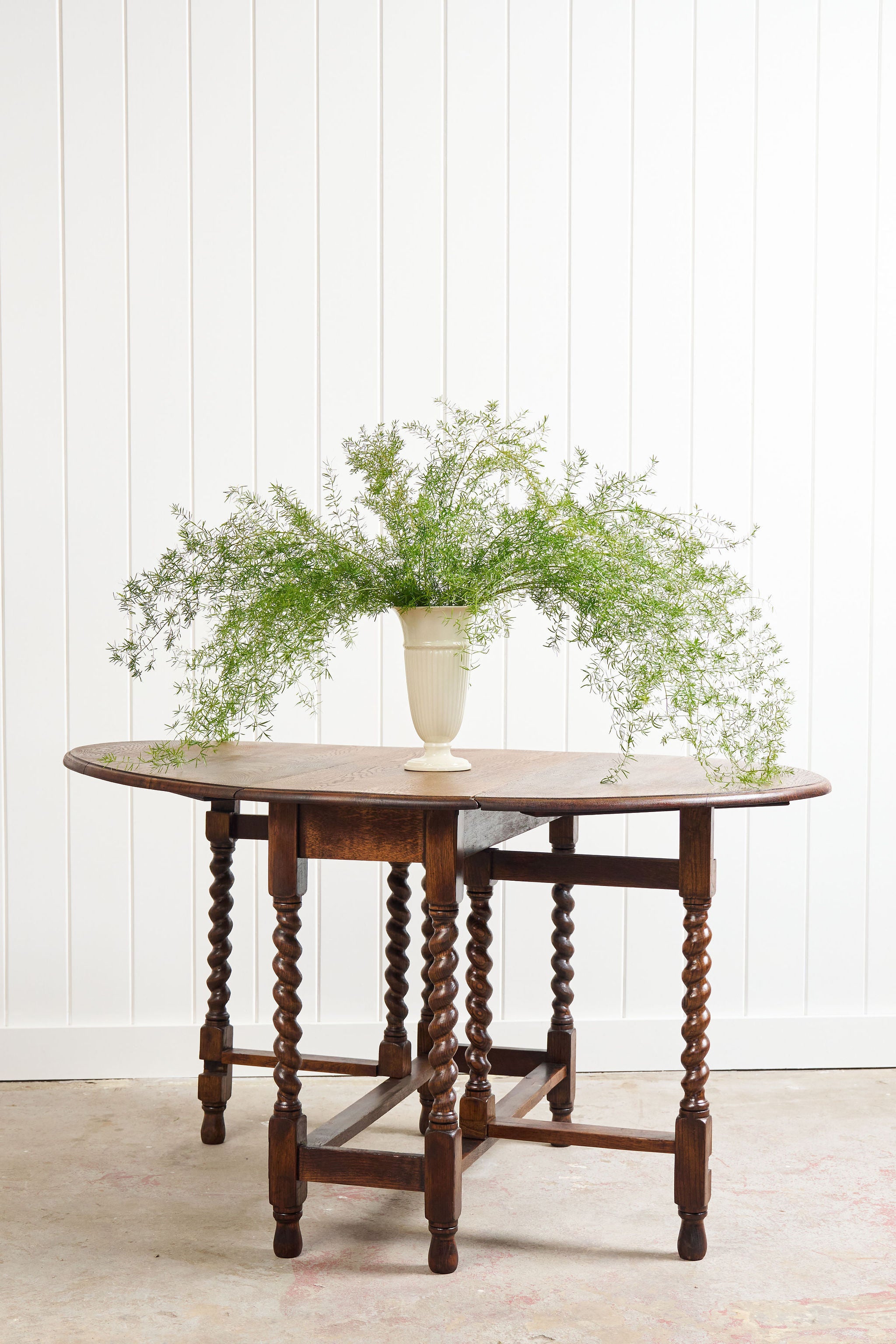 Barley Twist Oak Drop-Leaf Oval Table