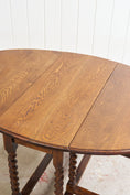 Load image into Gallery viewer, Barley Twist Oak Drop-Leaf Oval Table
