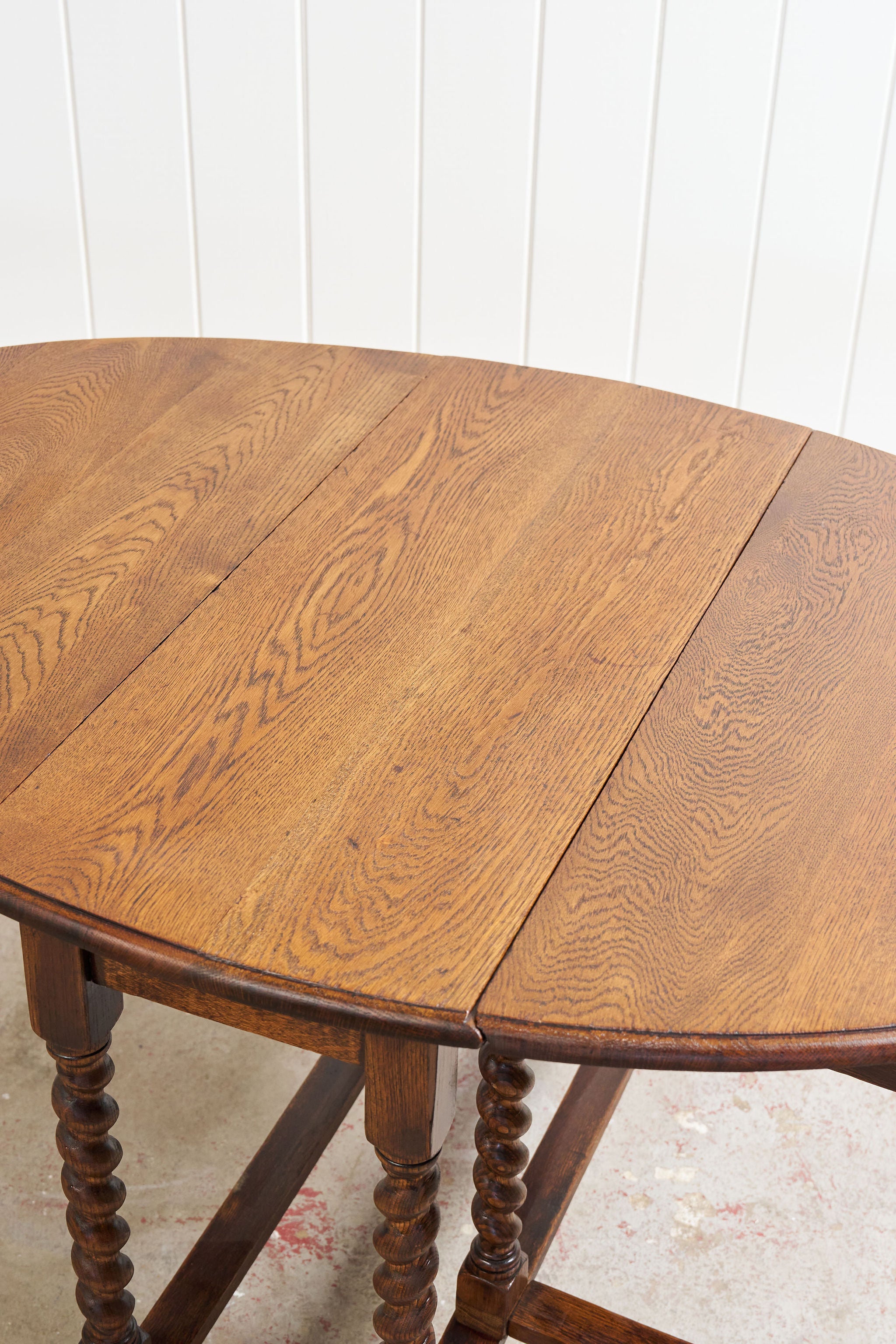 Barley Twist Oak Drop-Leaf Oval Table