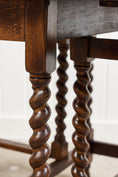 Load image into Gallery viewer, Barley Twist Oak Drop-Leaf Oval Table
