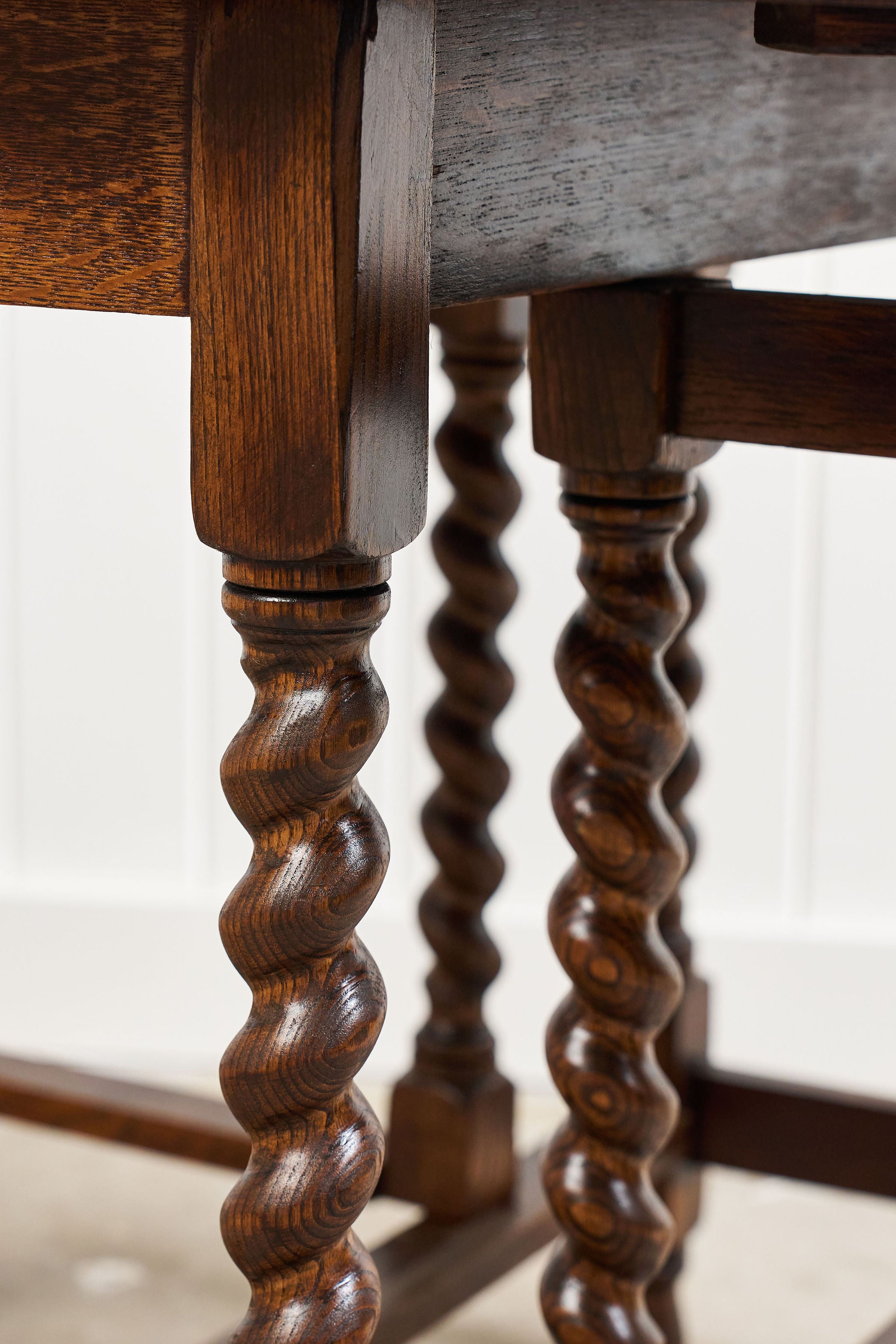 Barley Twist Oak Drop-Leaf Oval Table