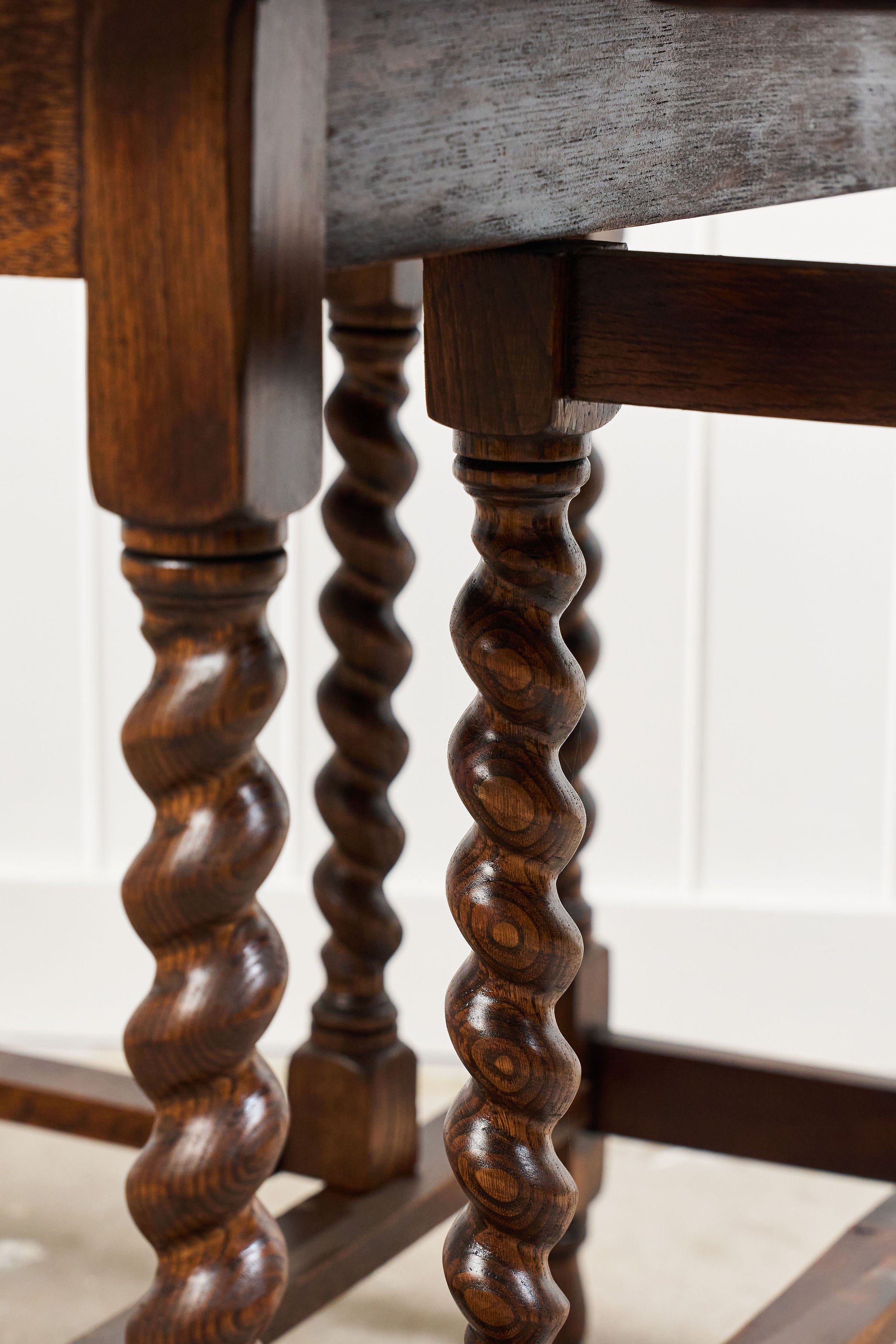 Barley Twist Oak Drop-Leaf Oval Table