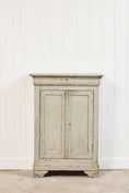 Load image into Gallery viewer, Early French Painted Pale Blue/GreyLinen Cupboard (c. 1800)
