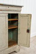 Load image into Gallery viewer, Early French Painted Pale Blue/GreyLinen Cupboard (c. 1800)

